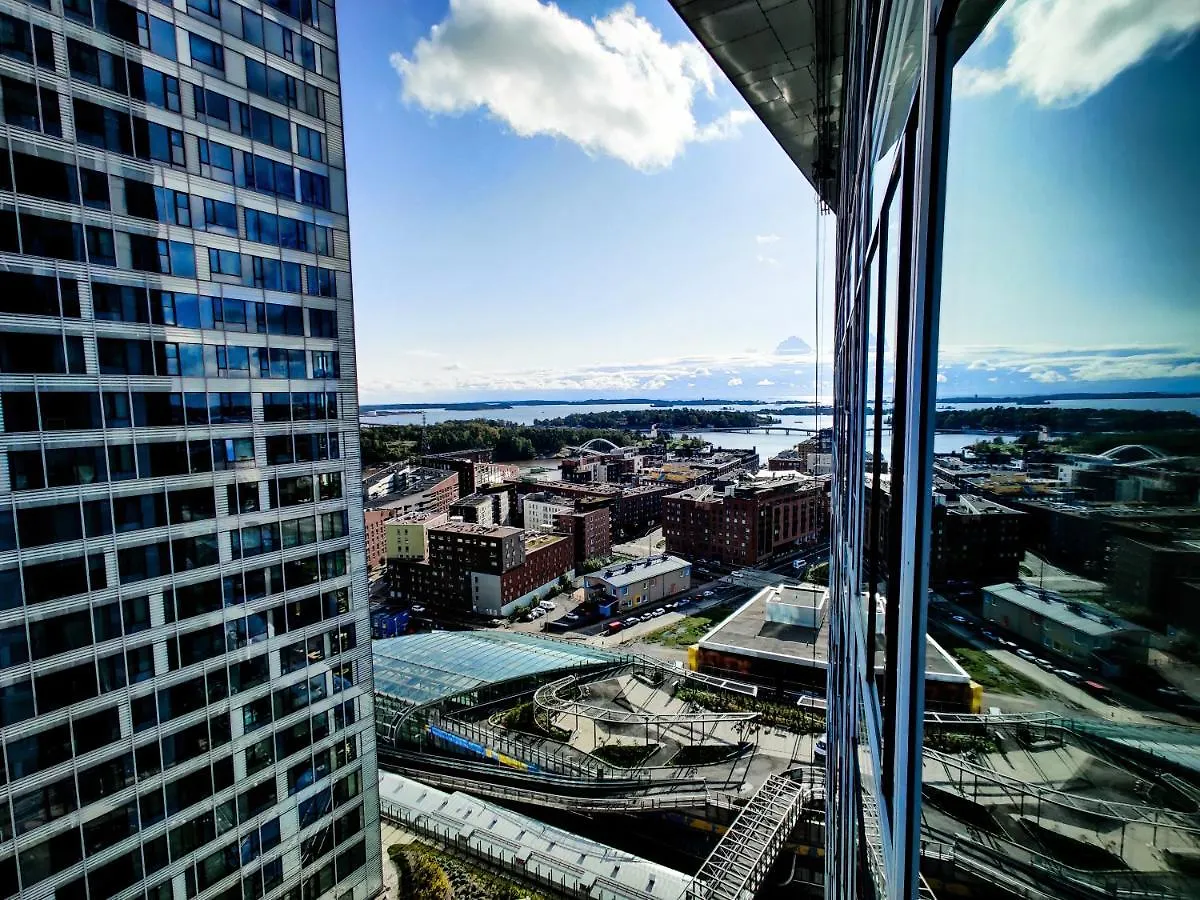 18Th Floor Helsinki High Point 1 Bdr Apartment With City View - Free Garage Parking 0*,  Finland